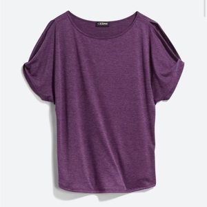 Colette Romey Cold shoulder knit top. Purple, size M